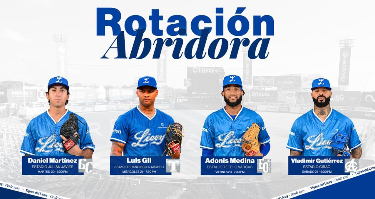 Licey anuncia su rotación para los partidos de esta semana